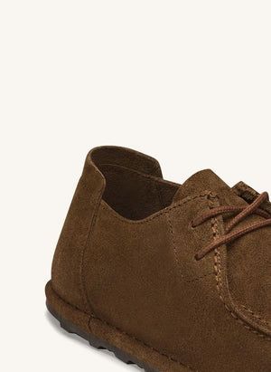 BIRKENSTOCK - Utti Lace-up Suede Loafer | Dark Brown