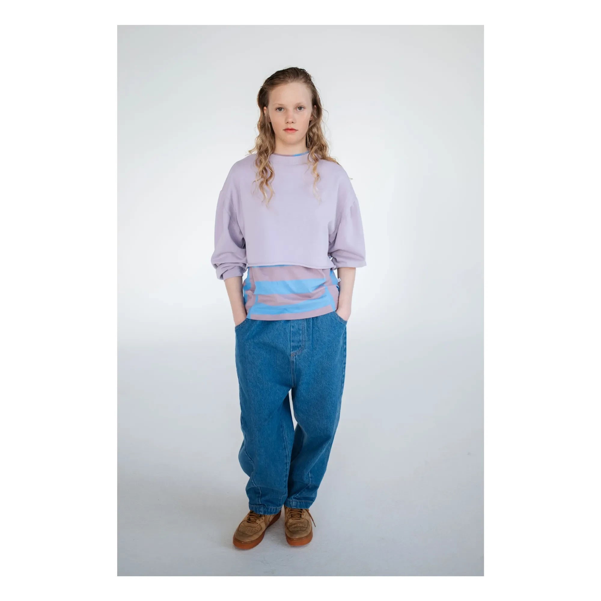 Repose AMS - Organik Pamuk Crop Sweat | Lila