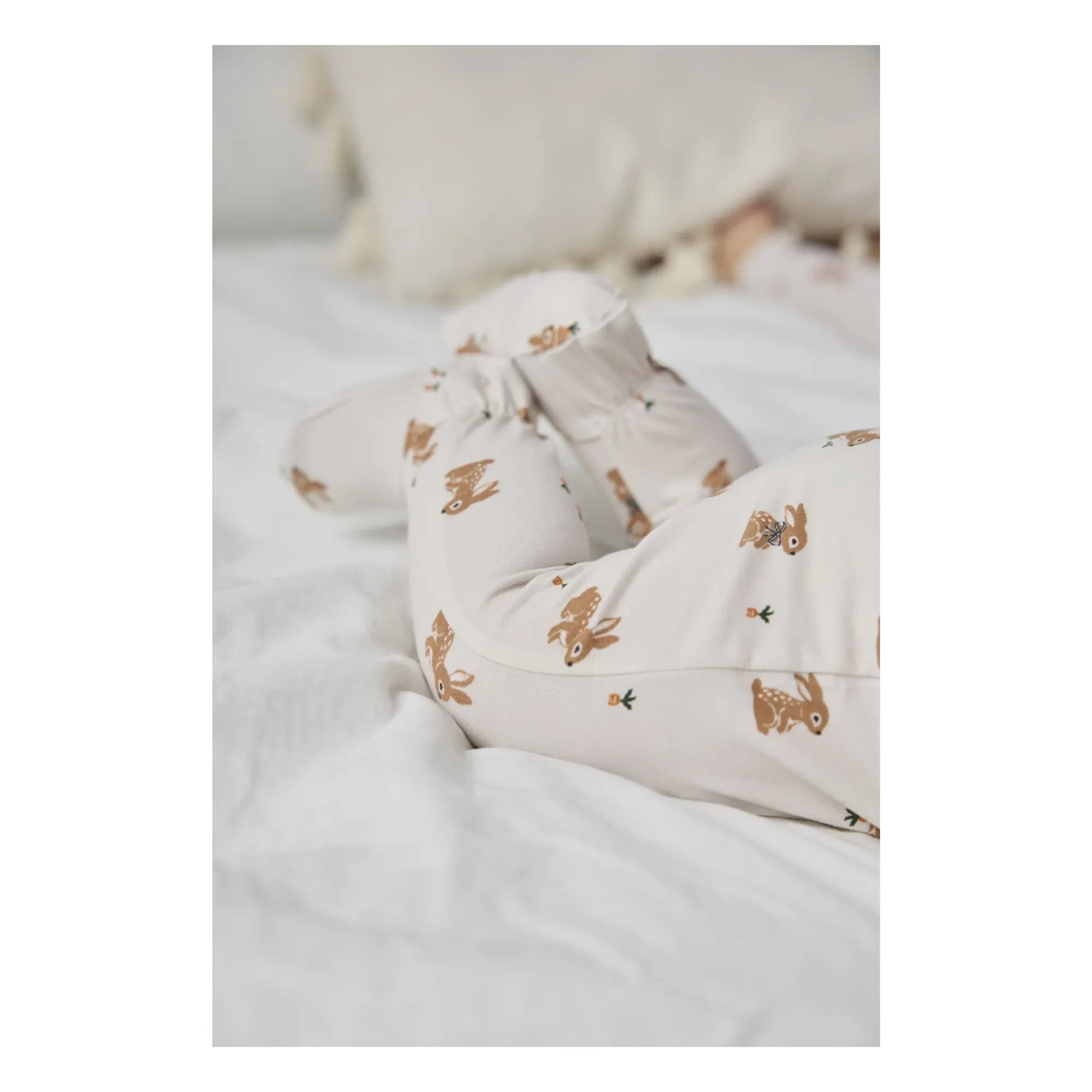 Petit Lem - Organic Cotton and Modal Pajamas, Bunny Paws | Beige
