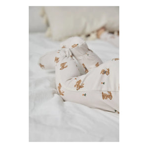 Petit Lem - Organic Cotton and Modal Pajamas, Bunny Paws | Beige