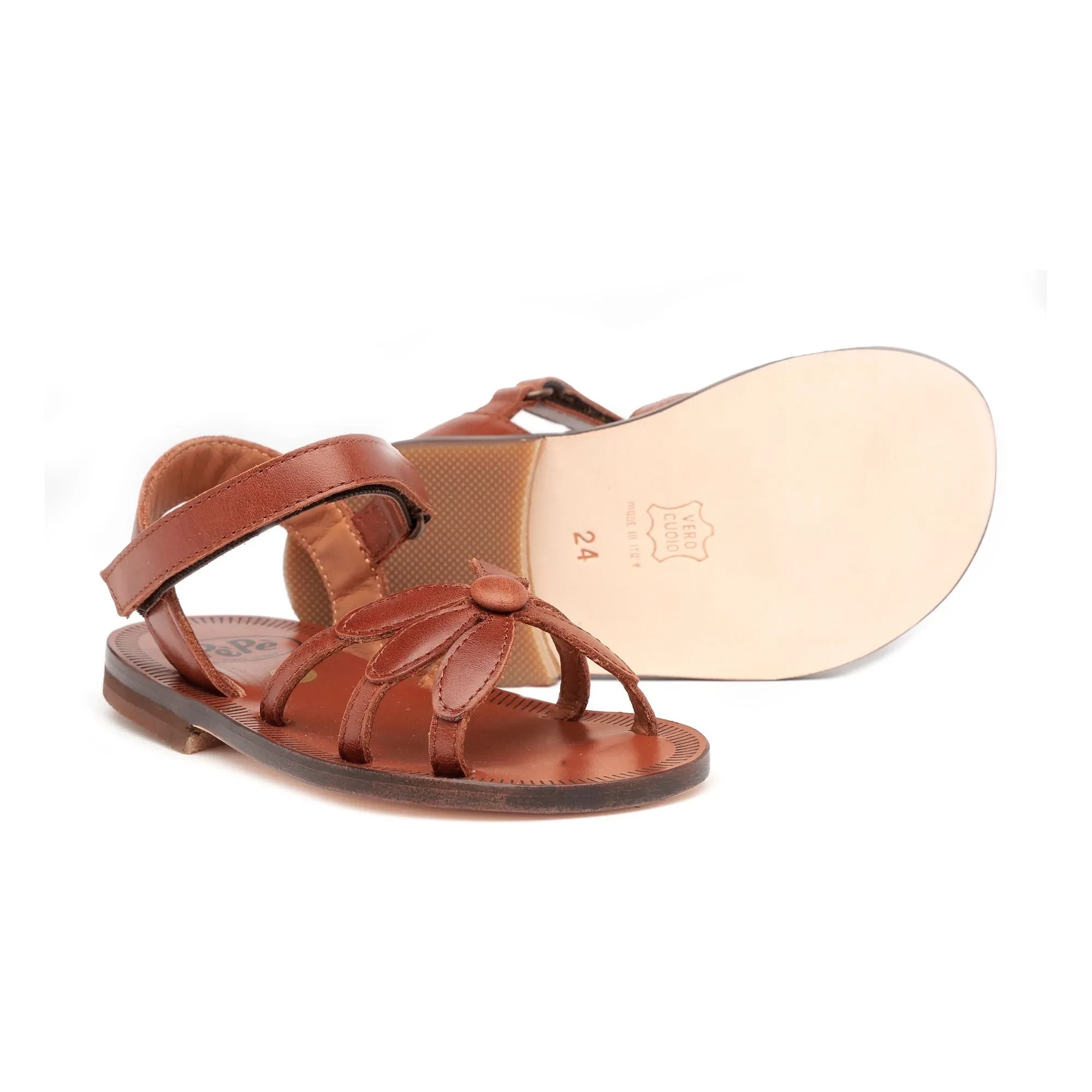 Pèpè - Floral Scratch Sandals | Cognac