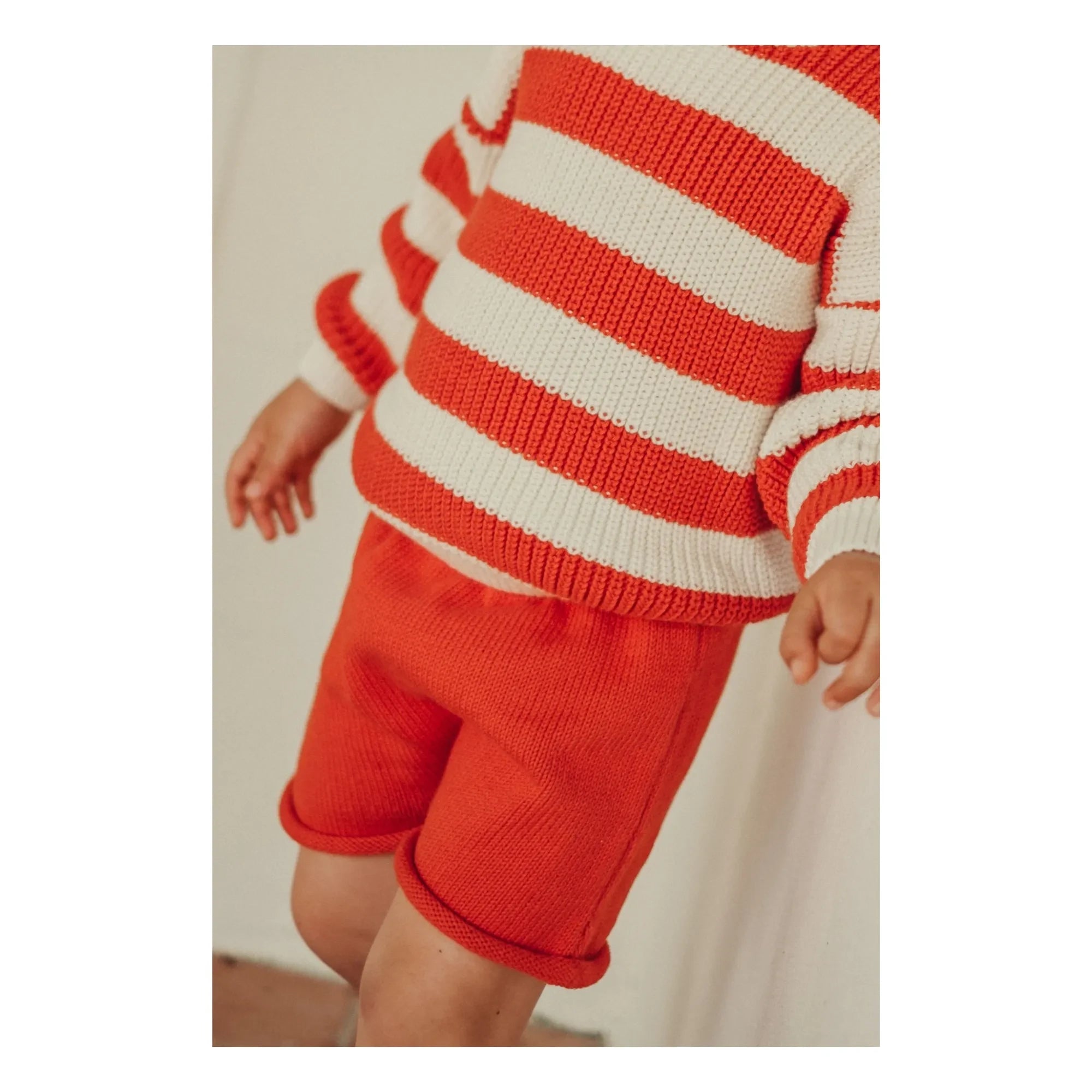 THE LiTTLE POETS - Gastão Striped Organic Cotton Sweater | Red
