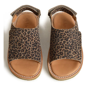 du Loua - Du Veda Leopard Faux Suede Sandals | Brown