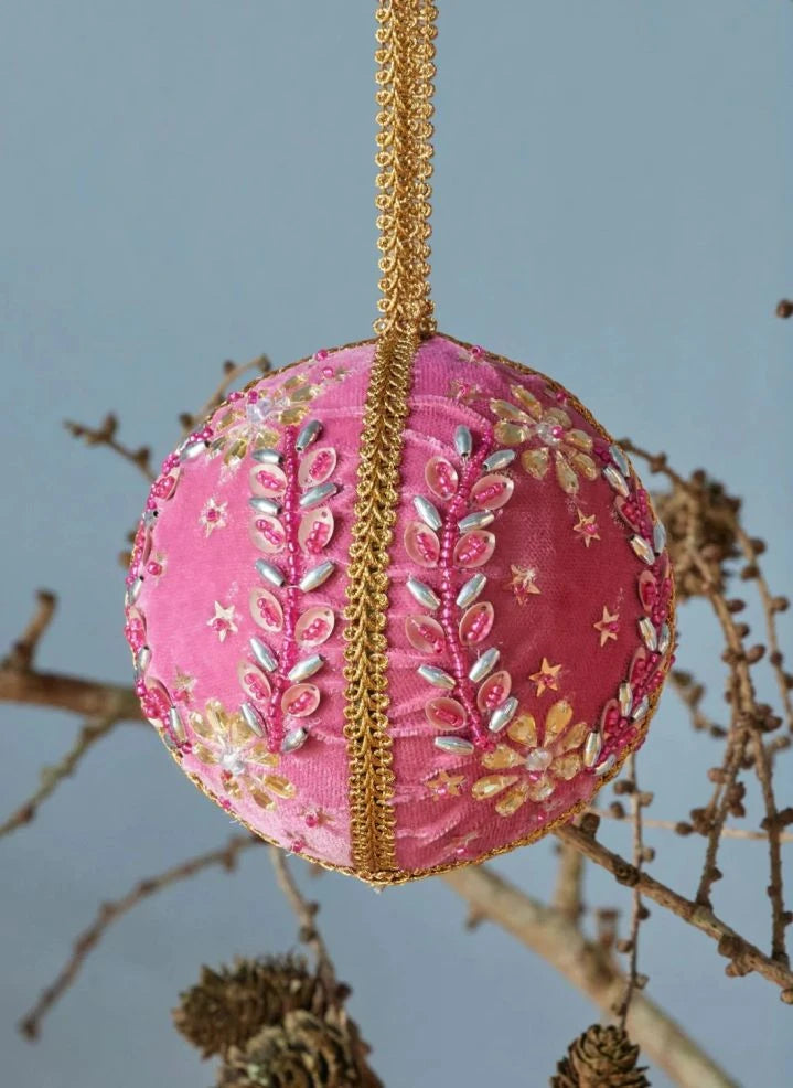 Rice - Velvet Christmas Ornaments - 3-Piece Set | Multicolor
