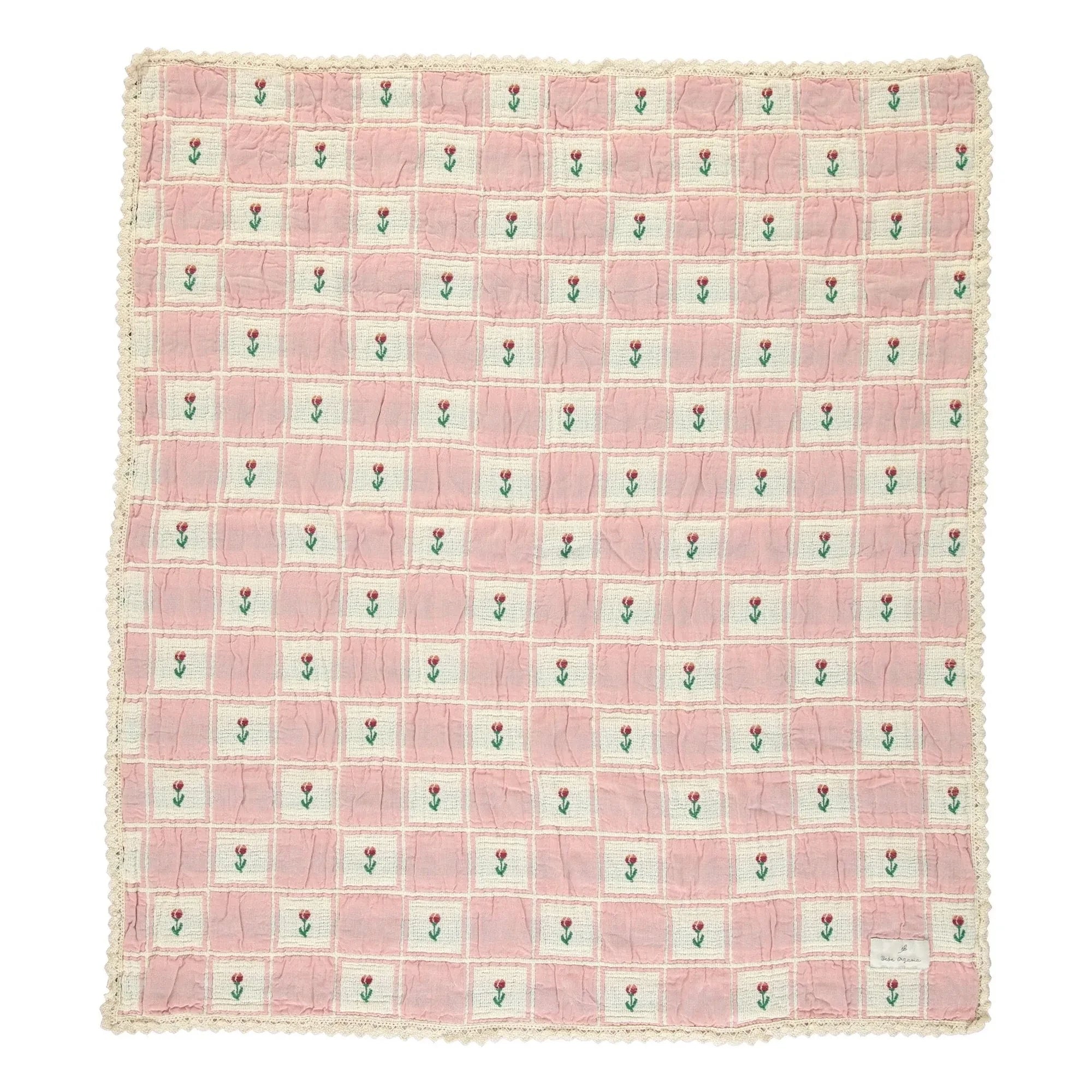 Bebe Organic - Bella Tulips Organic Cotton Blanket | Pink