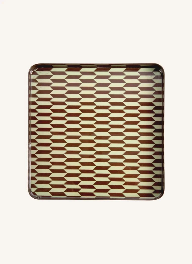 Present Time - Salerno Metal Tray | Chocolate