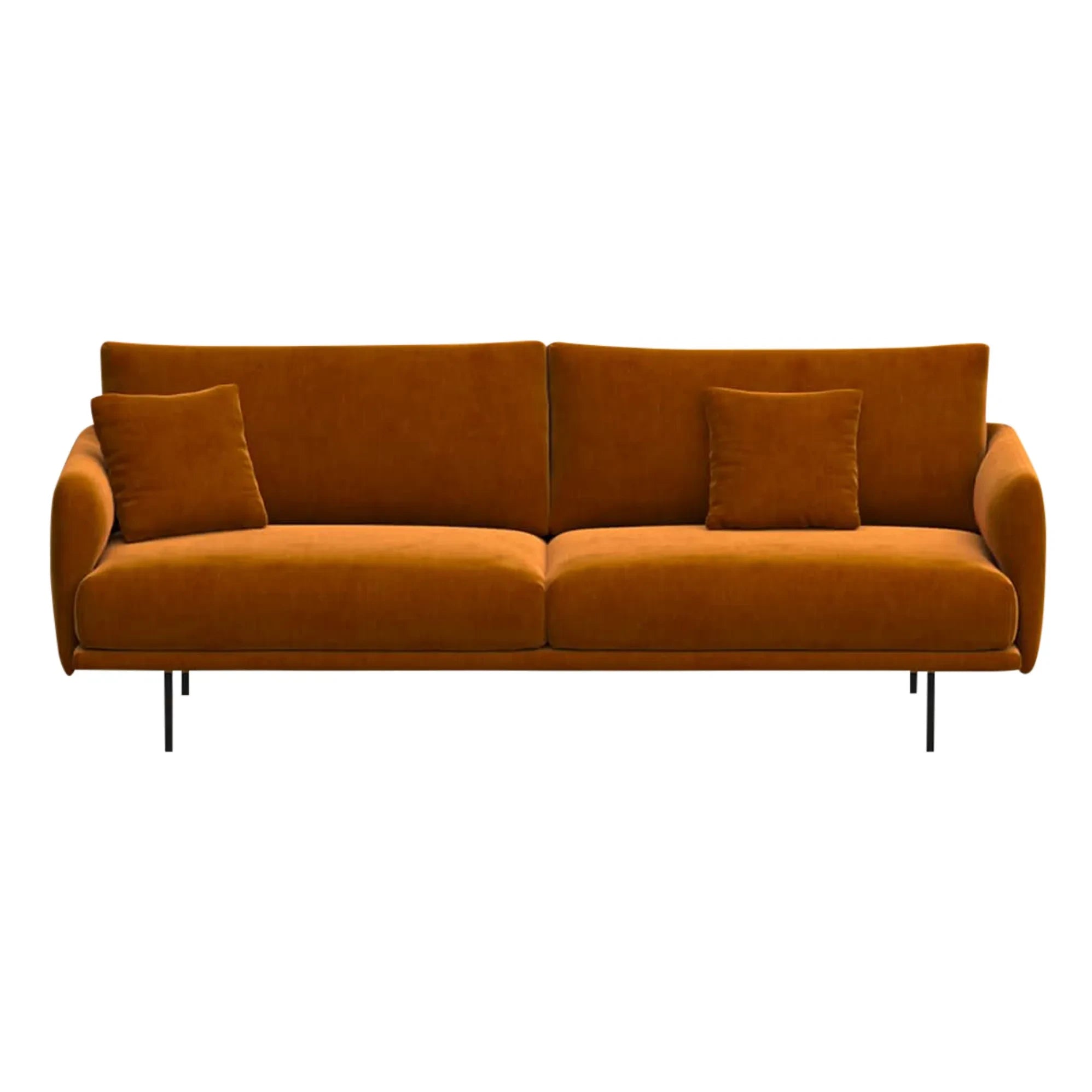 Panac Edition - Isly 3-Seater Brushed Velvet Sofa - 205 cm | Cognac