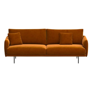 Panac Edition - Isly 3-Seater Brushed Velvet Sofa - 205 cm | Cognac