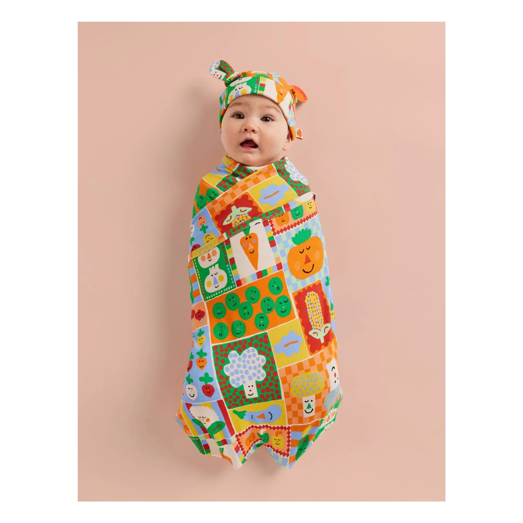 Halcyon Nights - Organic Cotton Vegetable Swaddle Diaper | Orange