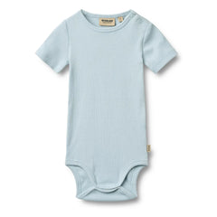 Wheat - Timo Ribbed Organic Cotton Bodysuit | Light Blue