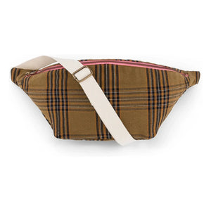 Rose in April - Brown tartan fanny pack