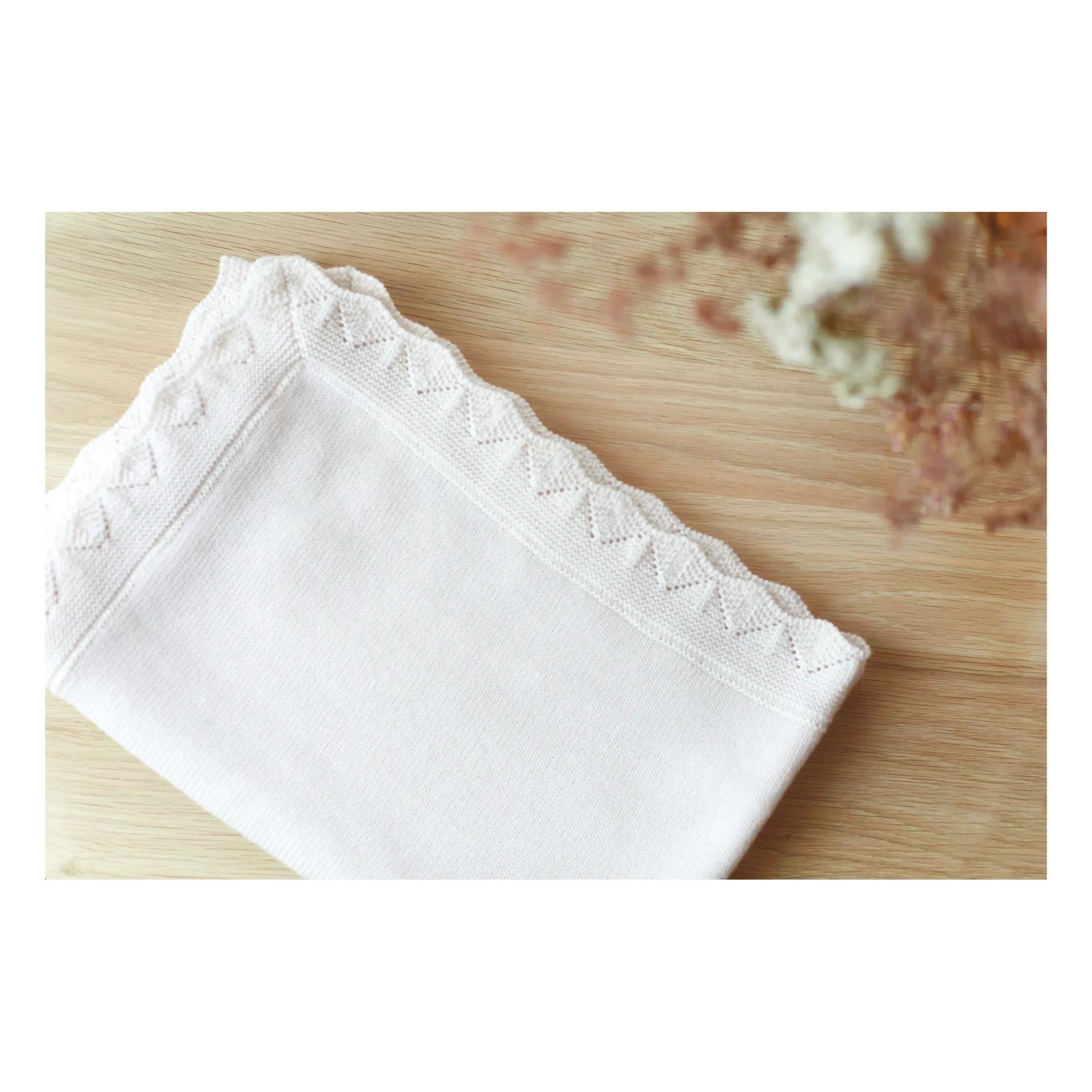 Tartine et Chocolat - Merino Wool Throw | White/Ecru