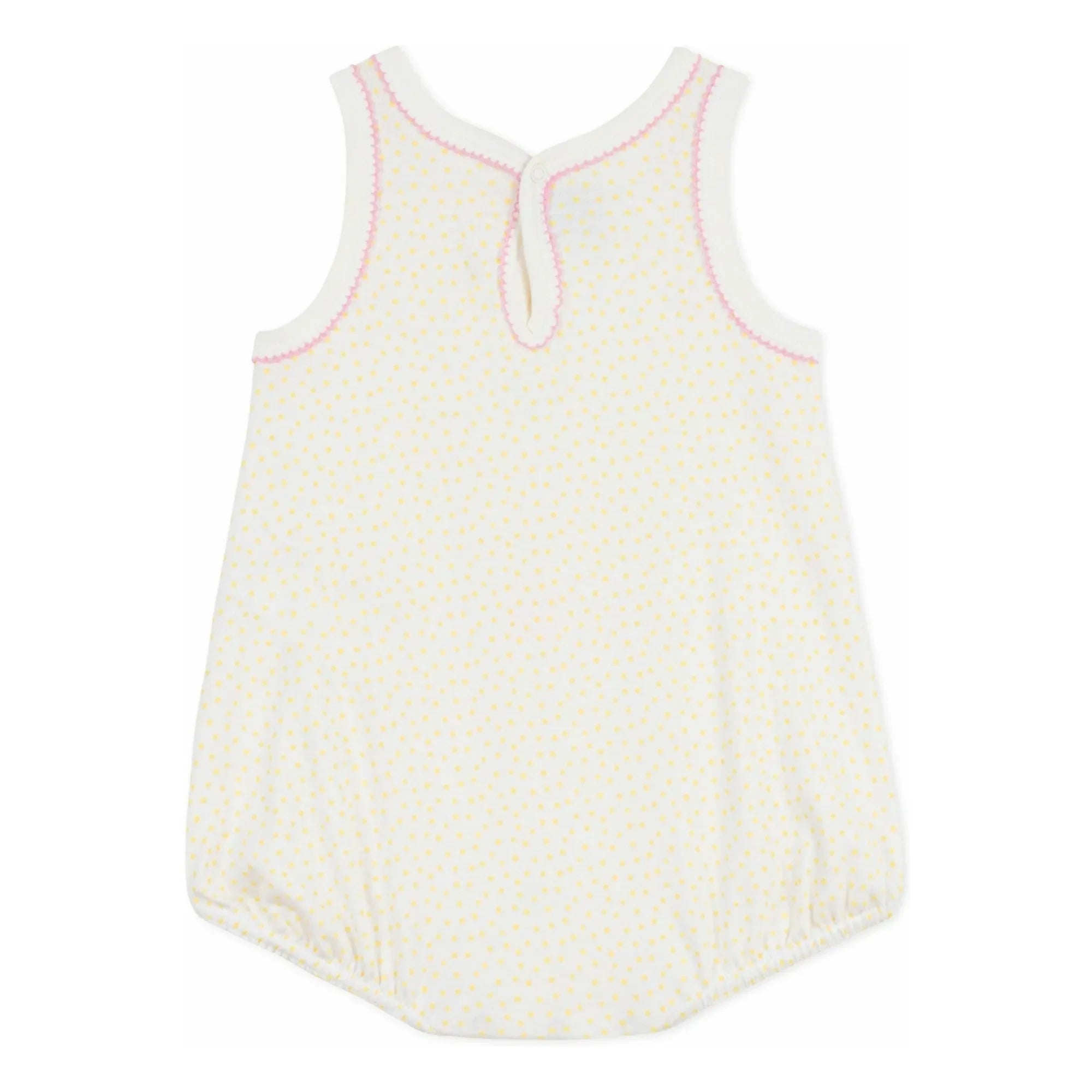 Petit Bateau - Polka Dot Pajama Romper | White