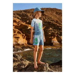 Molo - Niko Splash Recycled Fiber Swimsuit Shorts | Light Blue