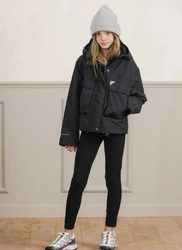 Töastie - Recycled Fiber Lined Waterproof Windbreaker | Black