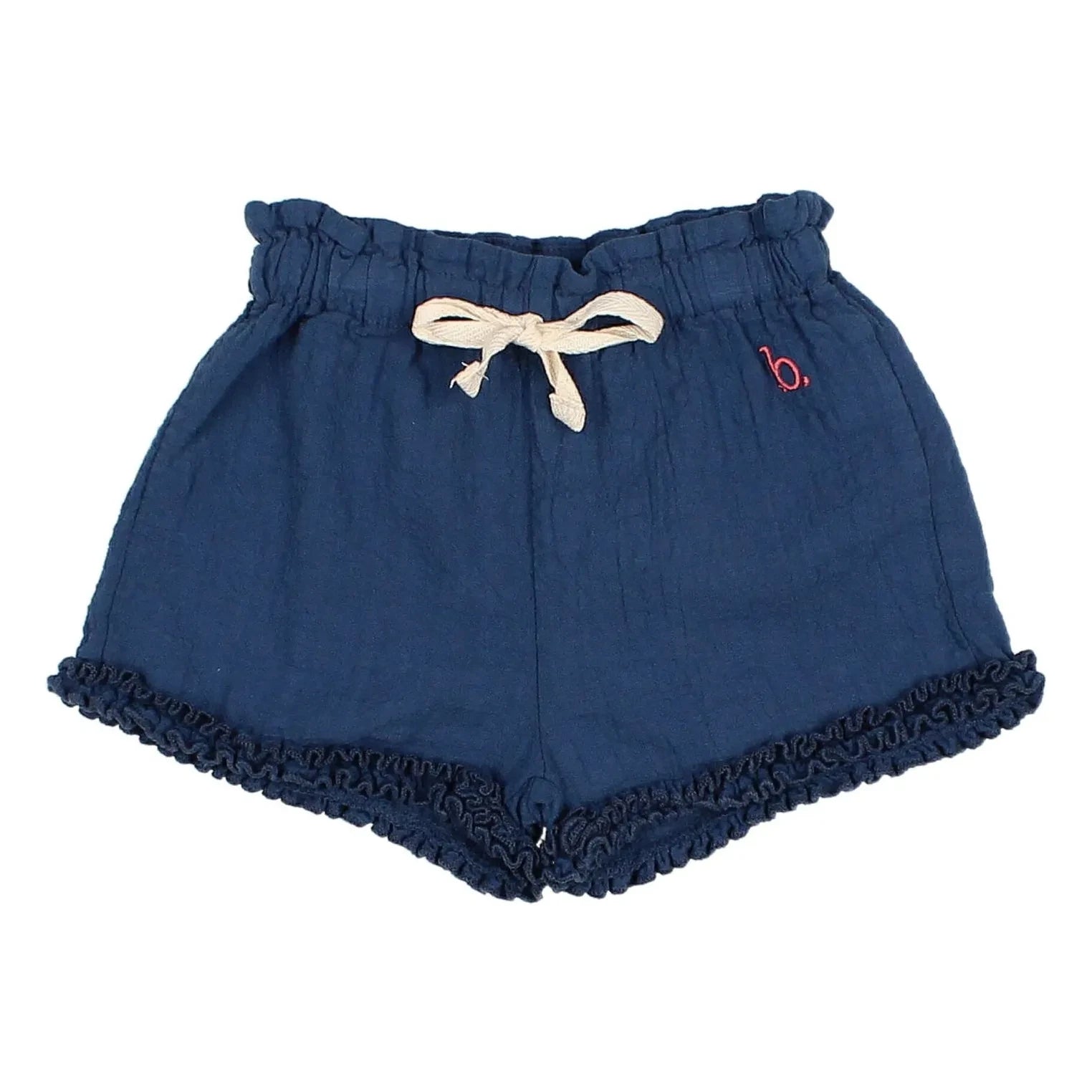 Búho - Organic Cotton Baby Ruffled Shorts | Navy Blue