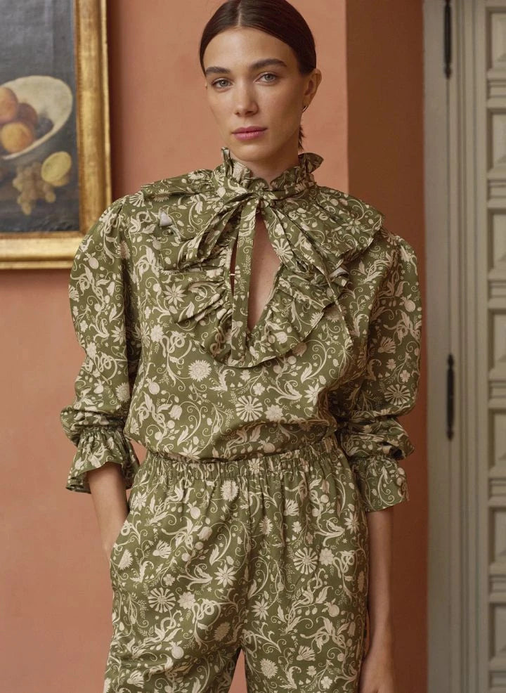 Maria de la Orden - Barbara Cotton blouse | Olive