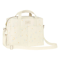 Nobodinoz - Waterproof Baby Bag Gala Opera Orange Cherries | Beige