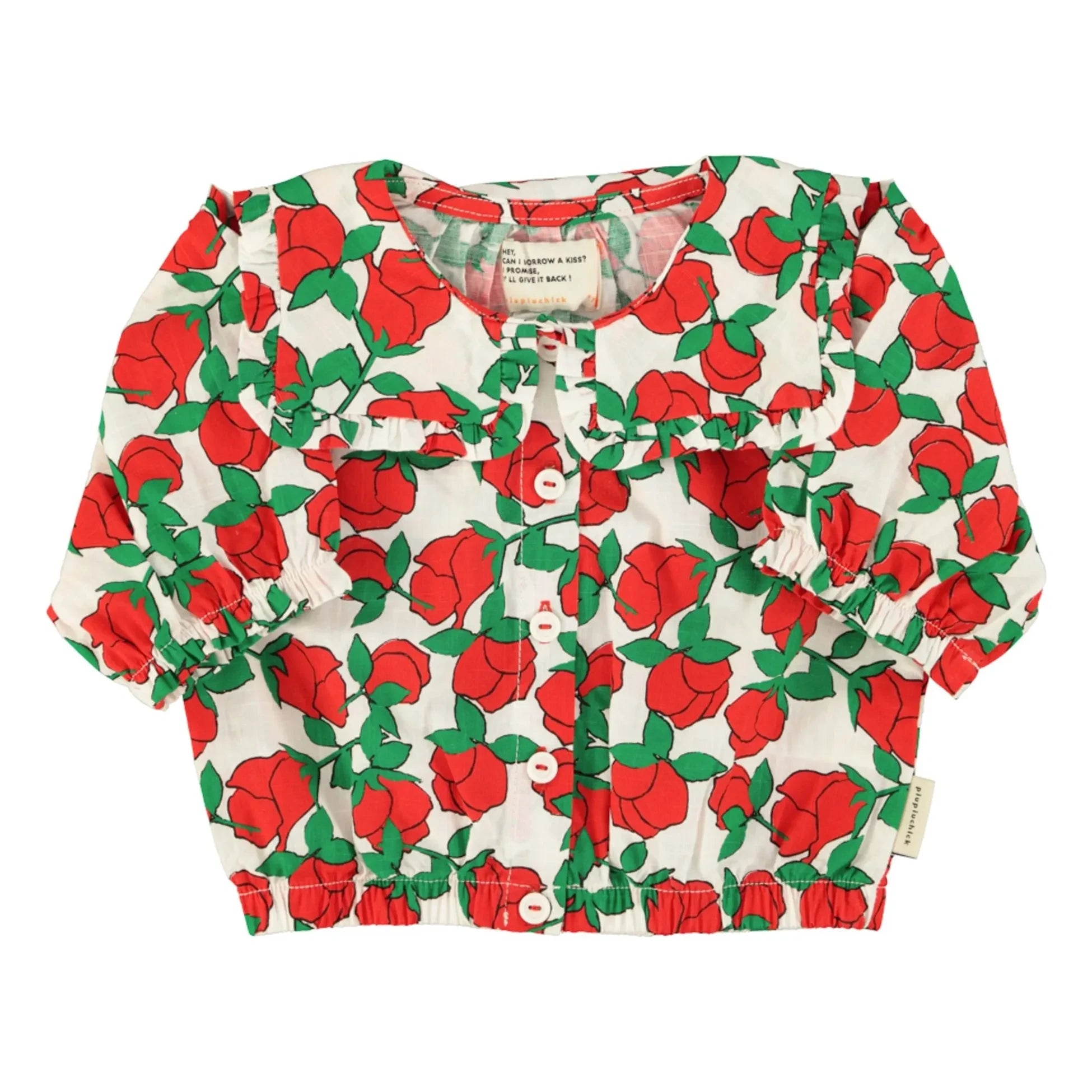 Piupiuchick - Polka Dot Claudine Collar Blouse | White