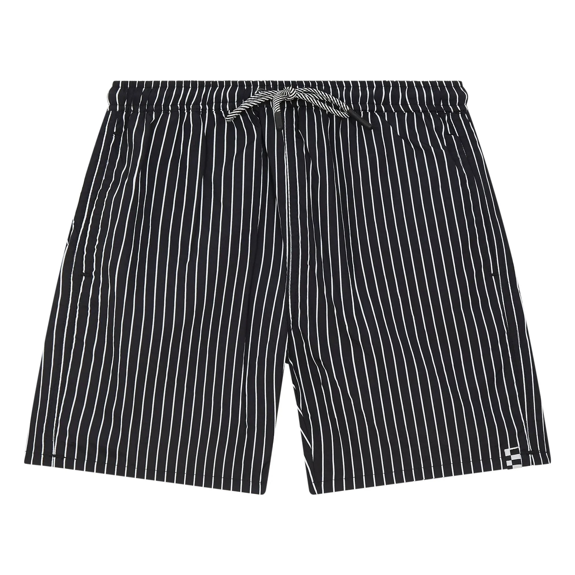 Finger in the Nose - Freeboy Striped Swim Shorts | Black