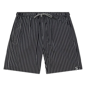 Finger in the Nose - Freeboy Striped Swim Shorts | Black