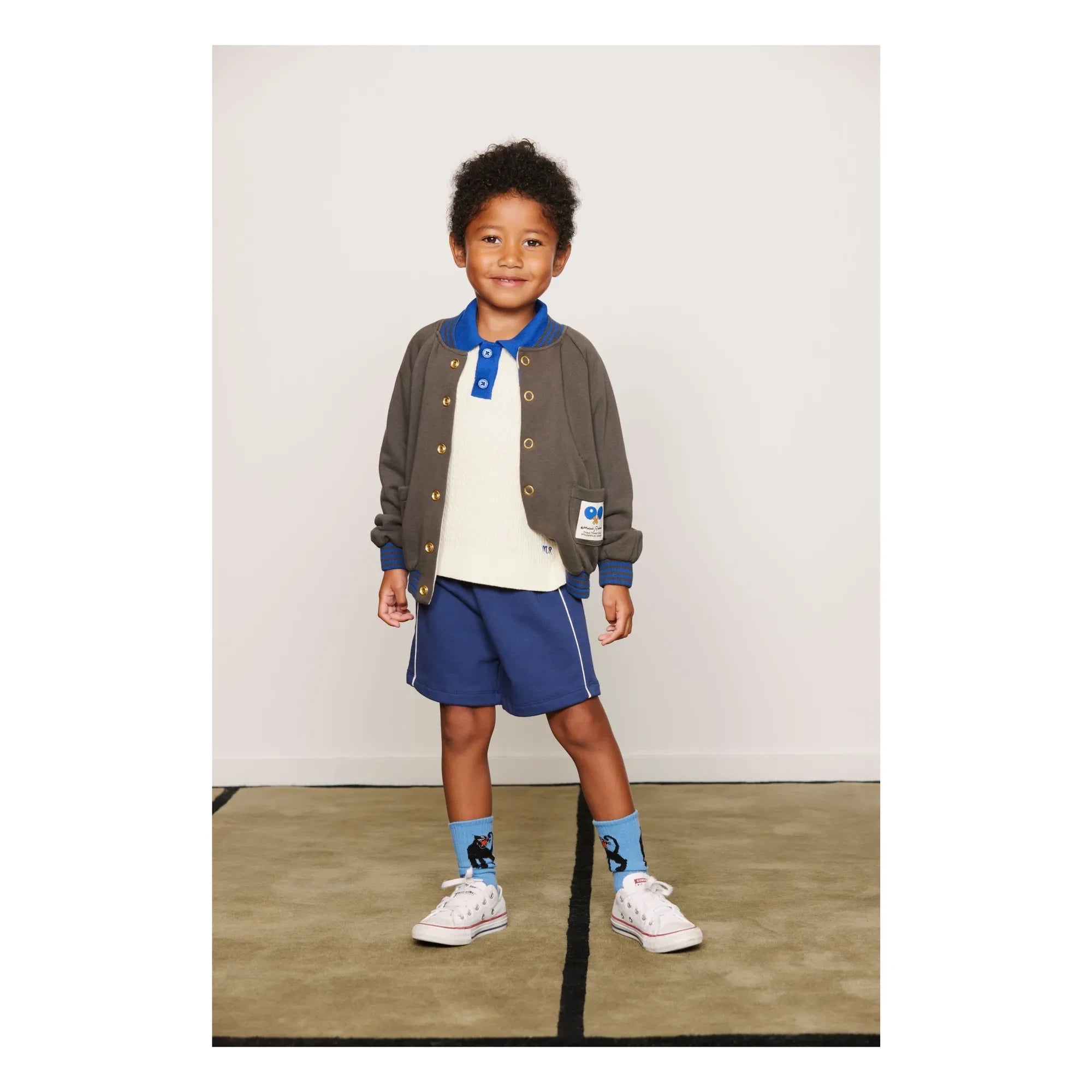 Mini Rodini - Organic Cotton Knit Polo Shirt | Ecru