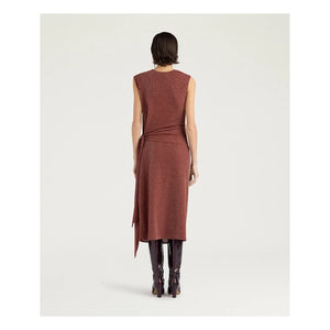 Momoni - Roca Irrisé Elbise | Kırmızı