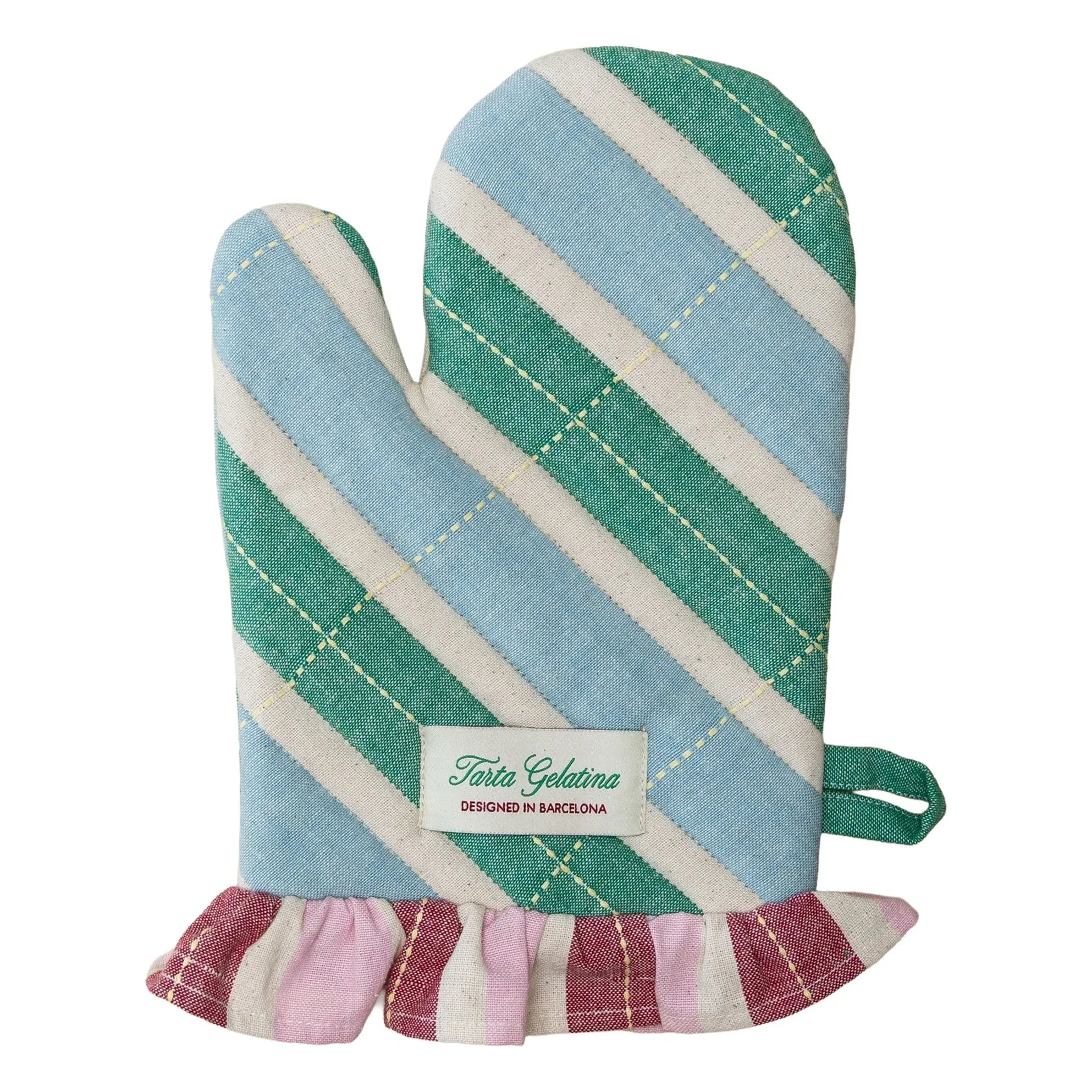 Tarta Gelatina - Organic cotton oven mitts | Blue