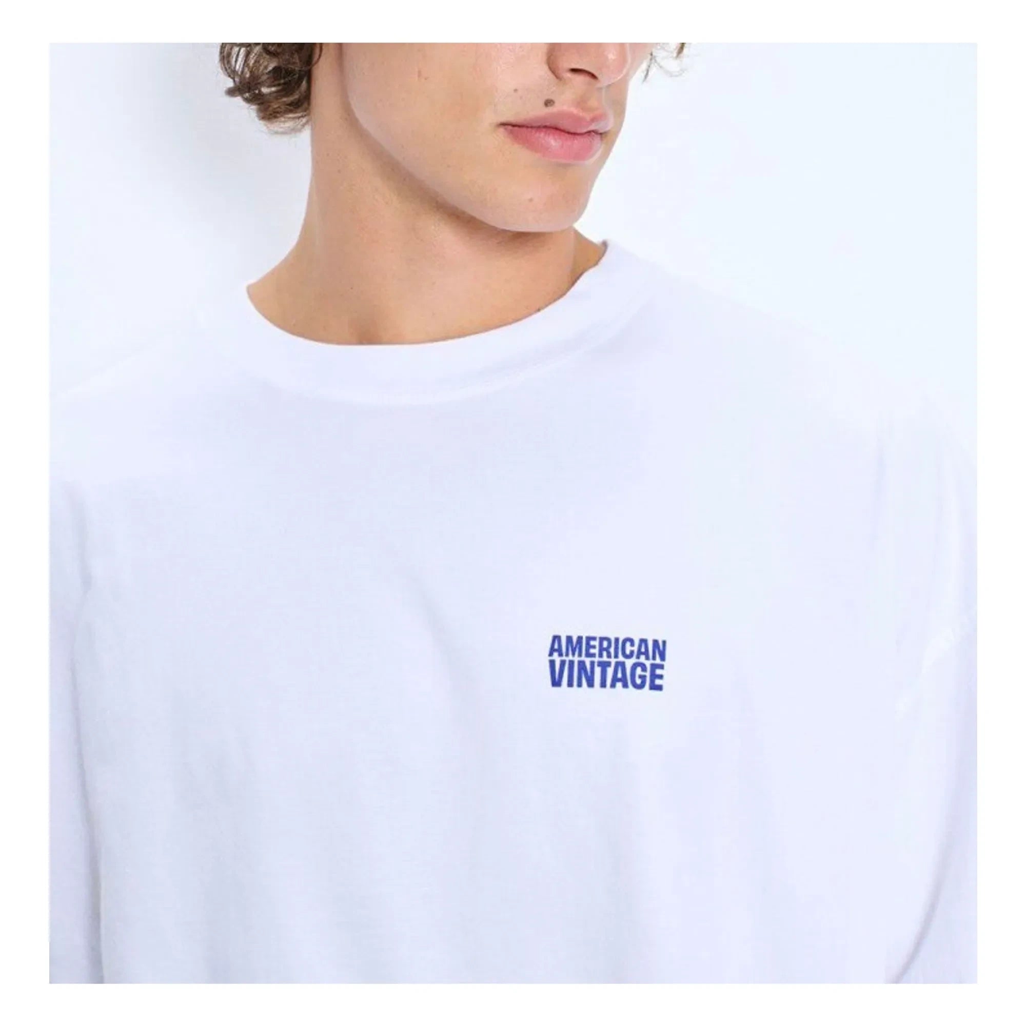 American Vintage - Gixy Cotton Long Sleeve T-Shirt | White