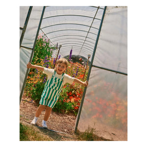Goldie + Ace - Striped Short Salopet | Green