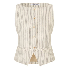 Samsoe Samsoe - Saloves Linen and Cotton Vest | Cream