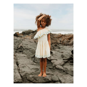 Molo - Cato Organic Cotton Asymmetrical Flounce Dress | Ivory