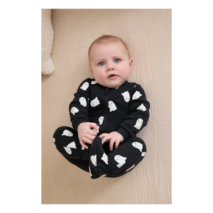 Petit Lem - Bioluminescent Ghost Footed Pajamas | Black