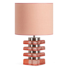The Socialite Family - Marta Glass and Textured Fabric Lampshade | Pink