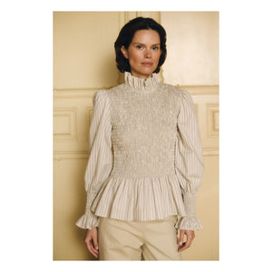 Maria de la Orden - Striped Blouse Aleria Cotton | Light Blue