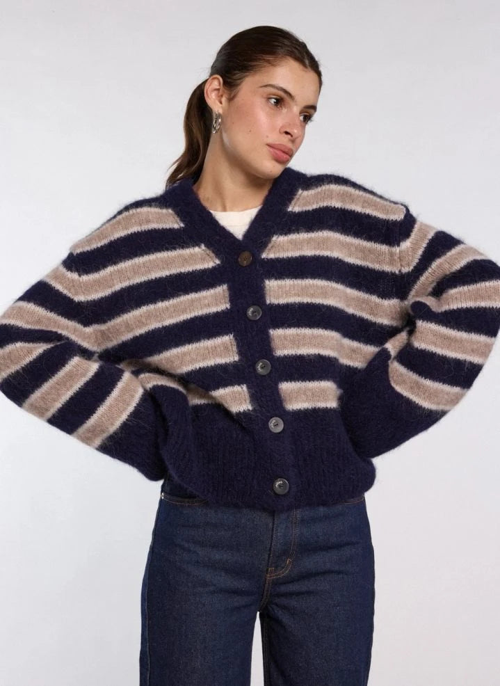 Nitah - Michel Striped Cardigan | Blue