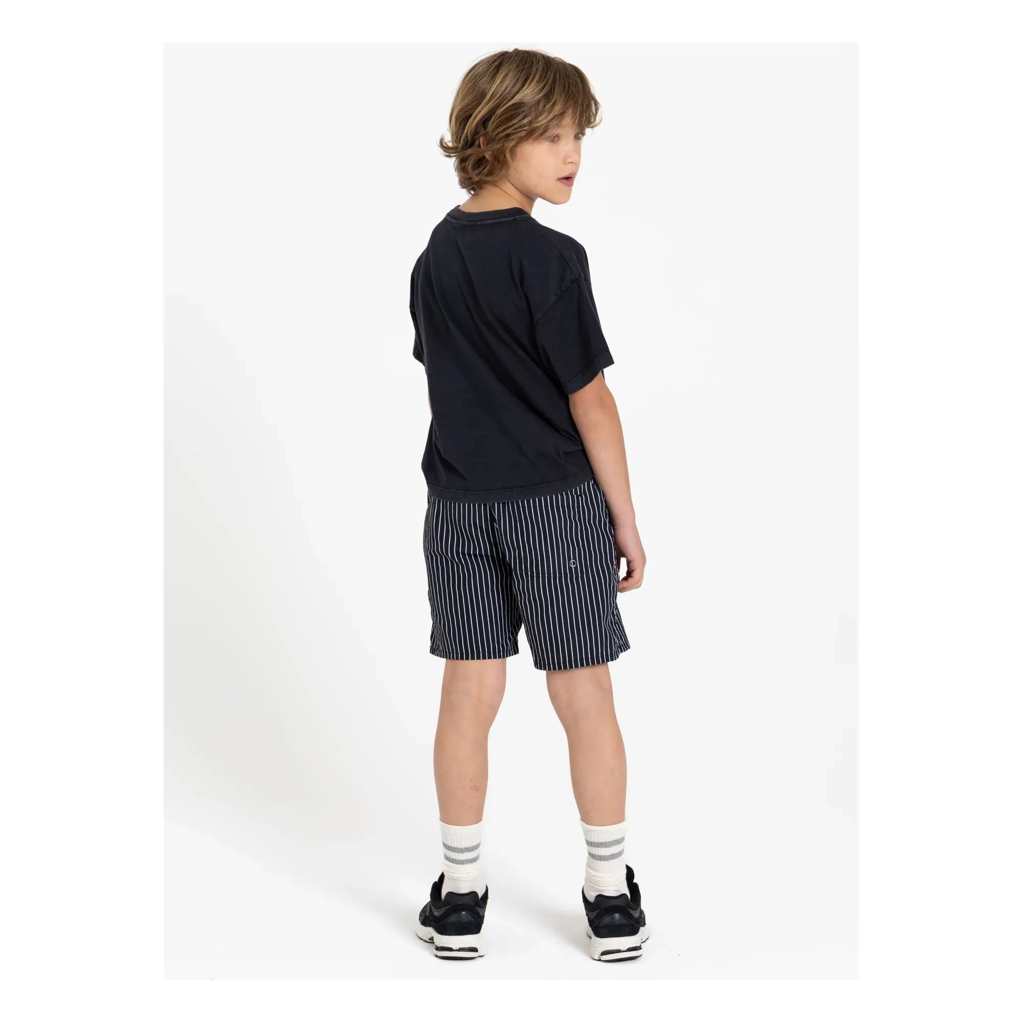 Finger in the Nose - Freeboy Striped Swim Shorts | Black