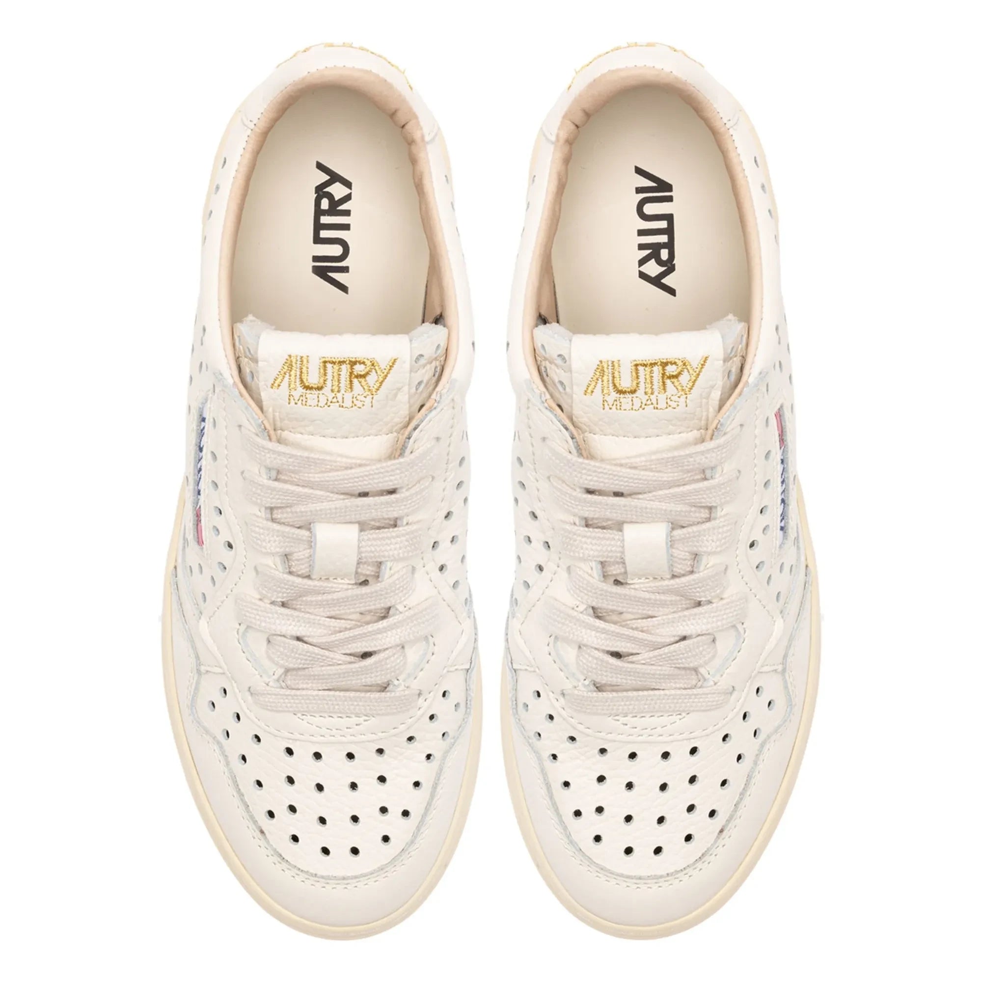 Autry - Medalist Low Openwork Leather Sneakers | Cream