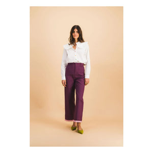 Elise Chalmin - Georgia Cotton Trousers | Burgundy
