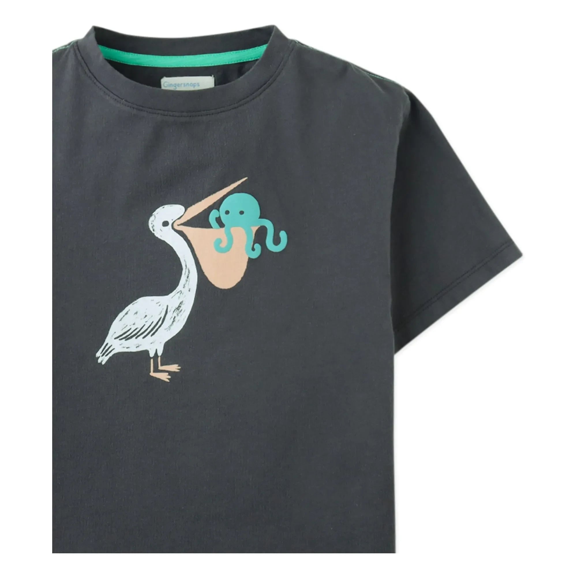 Gingersnaps - Eld Pelican T-Shirt | Charcoal grey