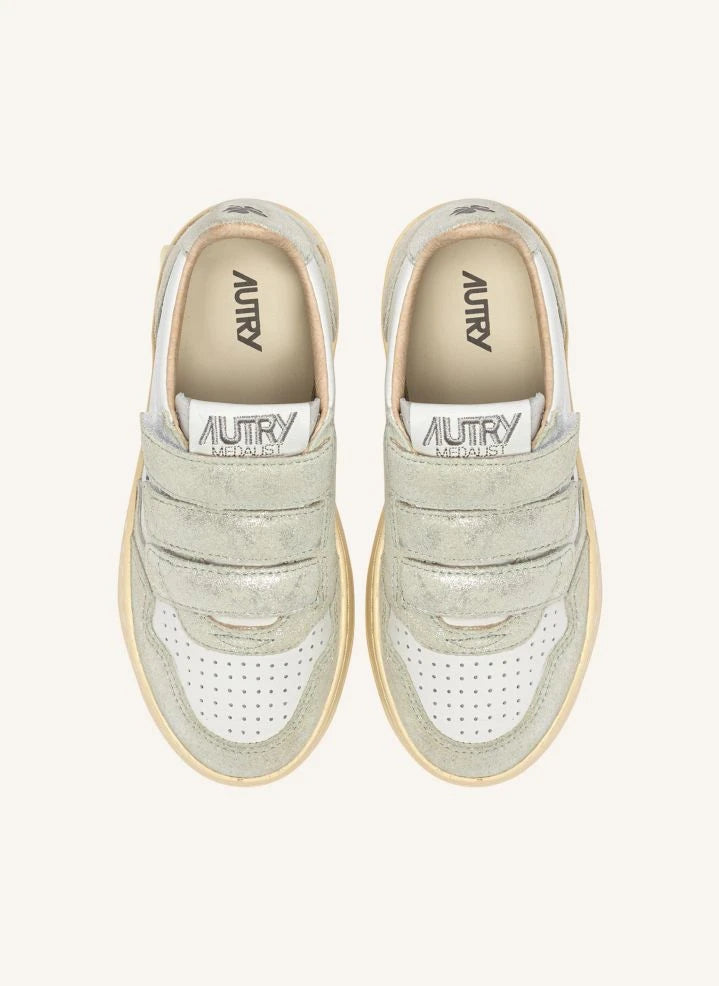 Autry - Kidstripes Low Suede Sneakers | Silver