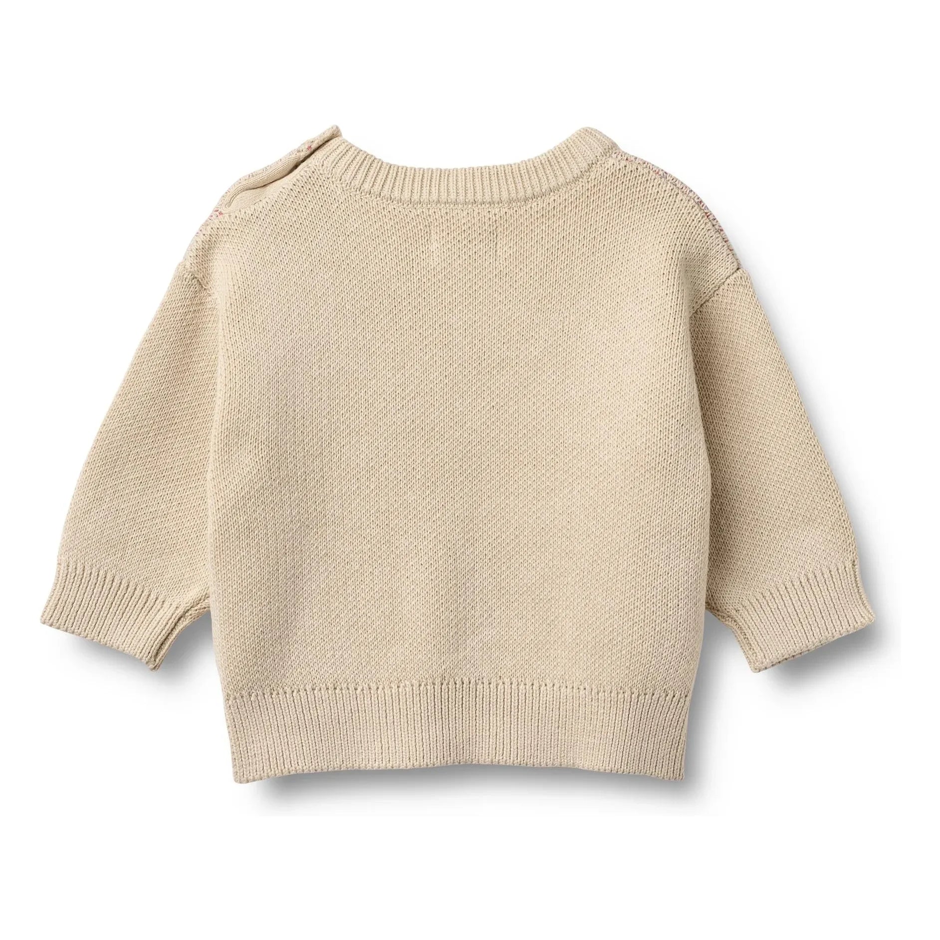 Wheat - Solveig Rainbow Organic Cotton Jacquard Sweater | Ecru
