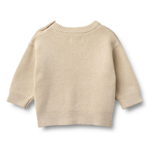Wheat - Solveig Rainbow Organic Cotton Jacquard Sweater | Ecru