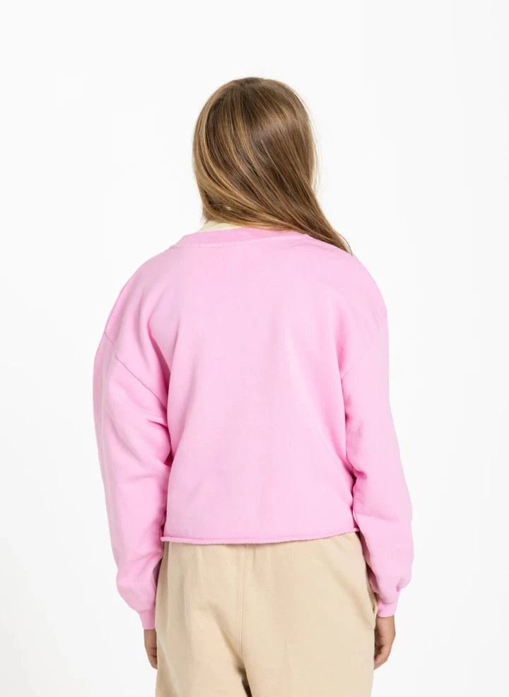Smallable Kid - Plum "Keep On Moving" Organic Cotton Sweatshirt | Light Pink