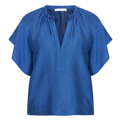 By Bar - Vina Shiny blouse | Royal blue