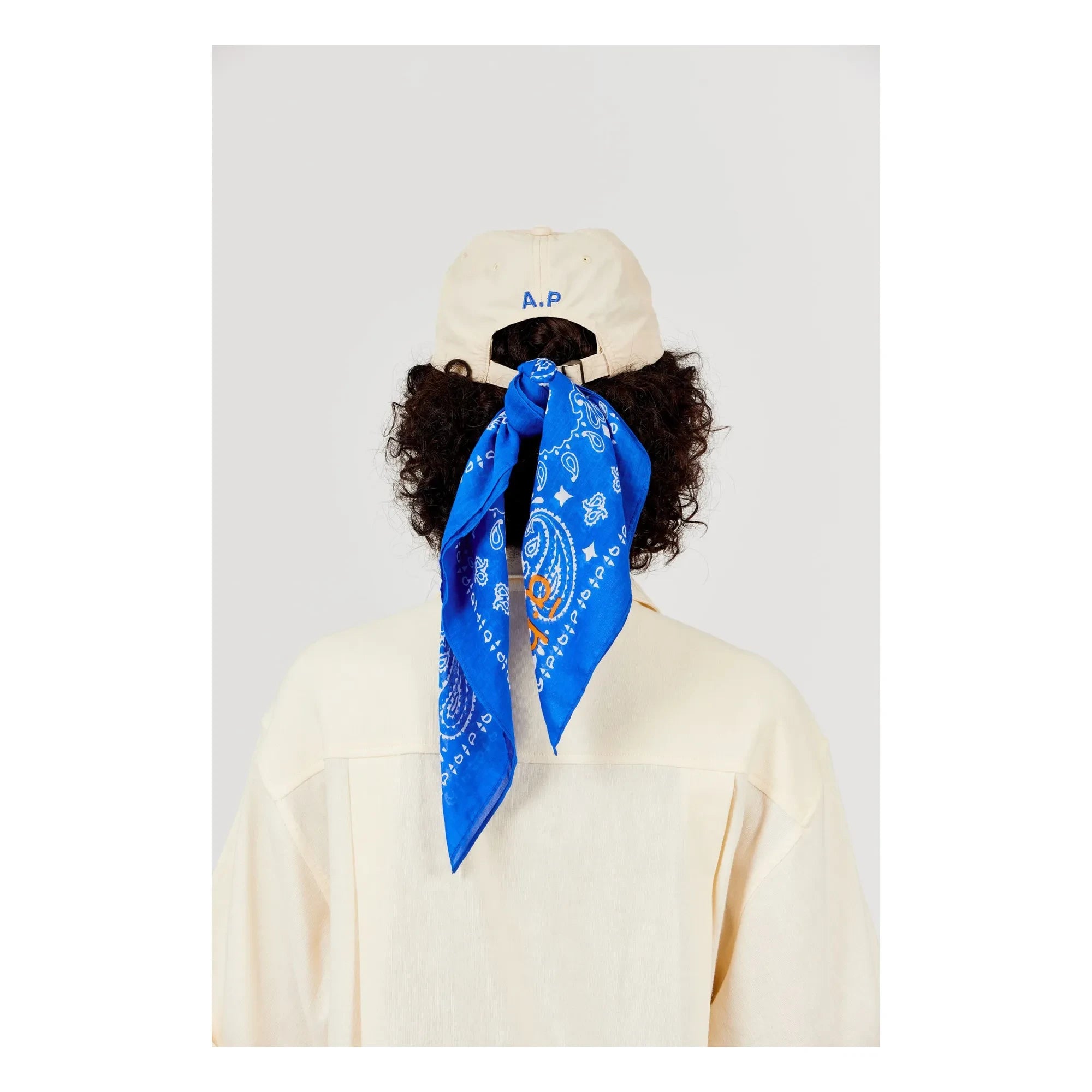 a.p - Cotton Tulle Bandana | Blue