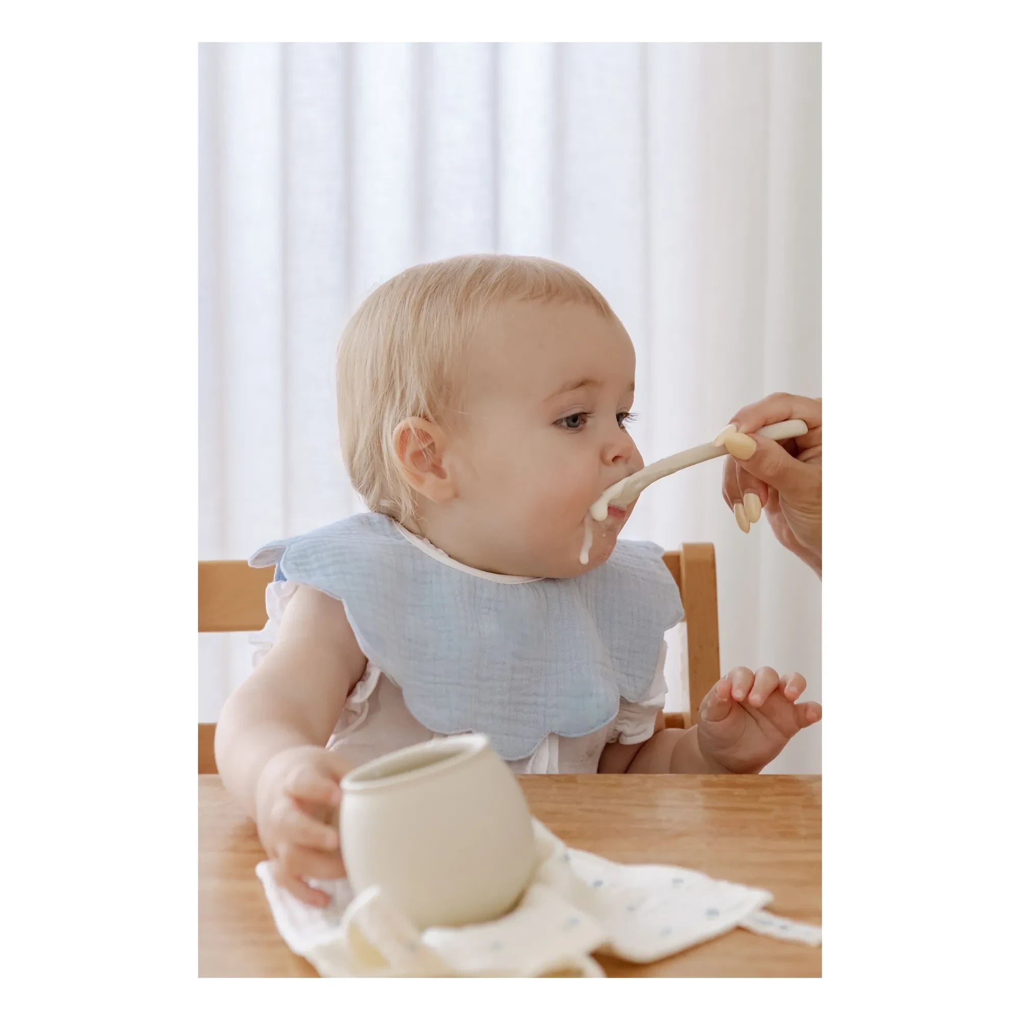 Soft Spot - Purple Violet Organic Cotton Leaf Bibs - Set of 3 | Blue