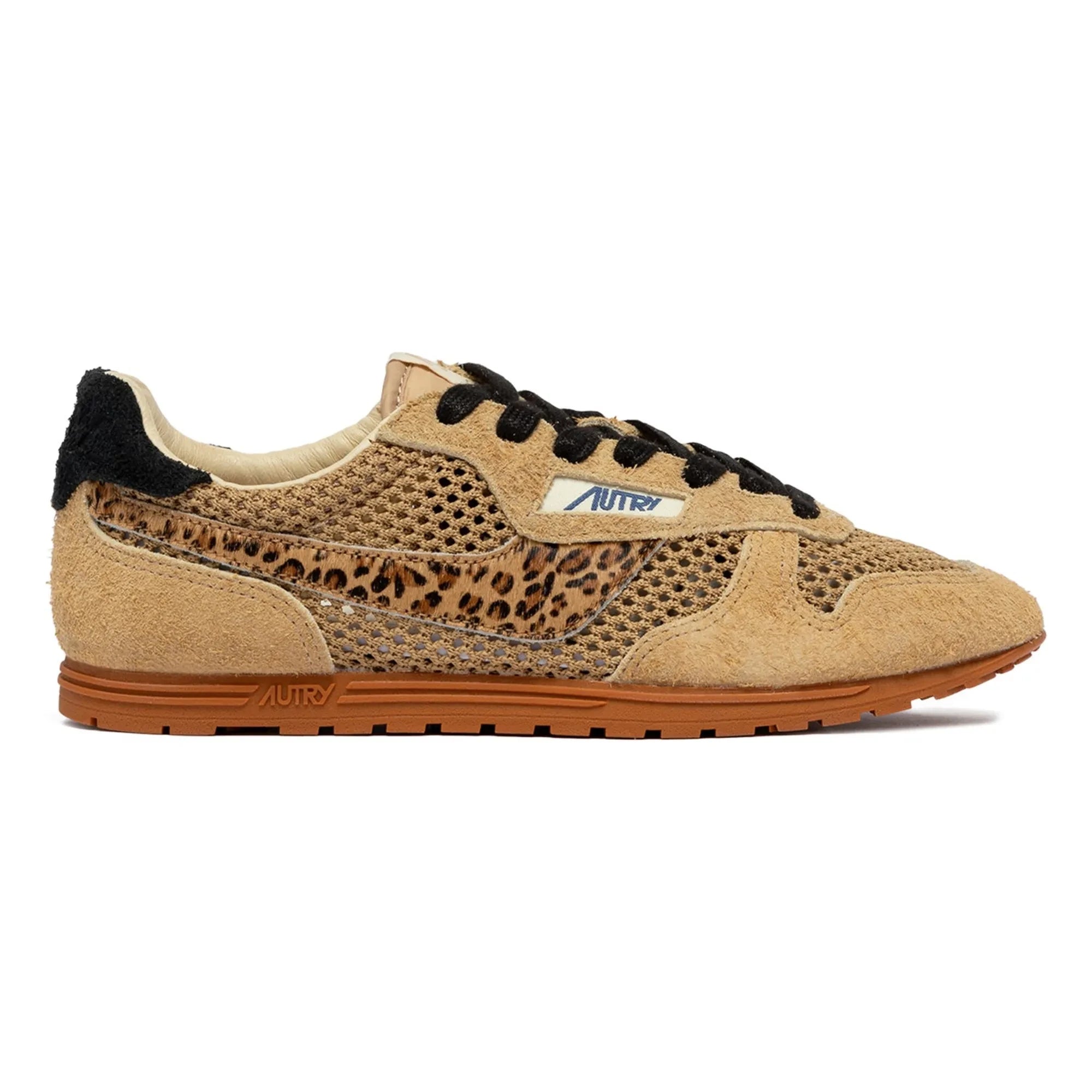 Autry - Windspin Low Leopard Suede Sneakers | Camel