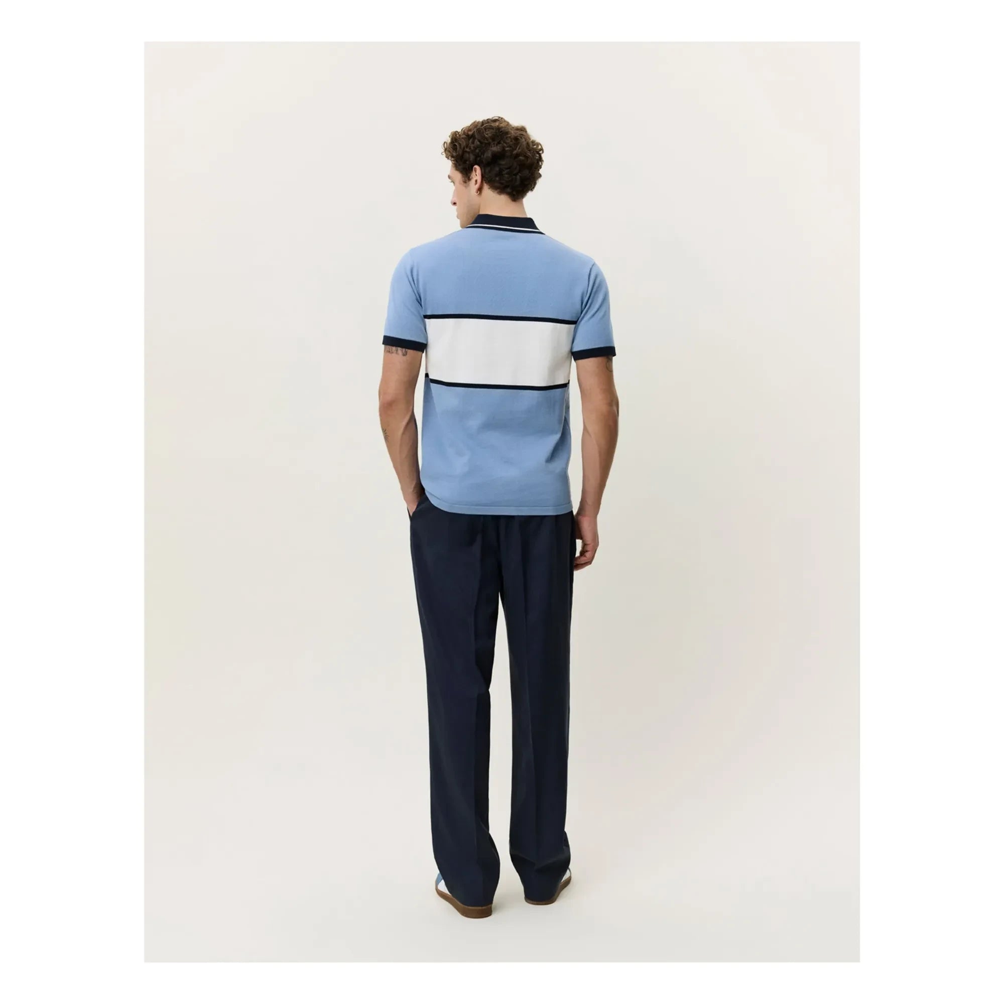 Les Deux - Zip-up Polo | Light blue
