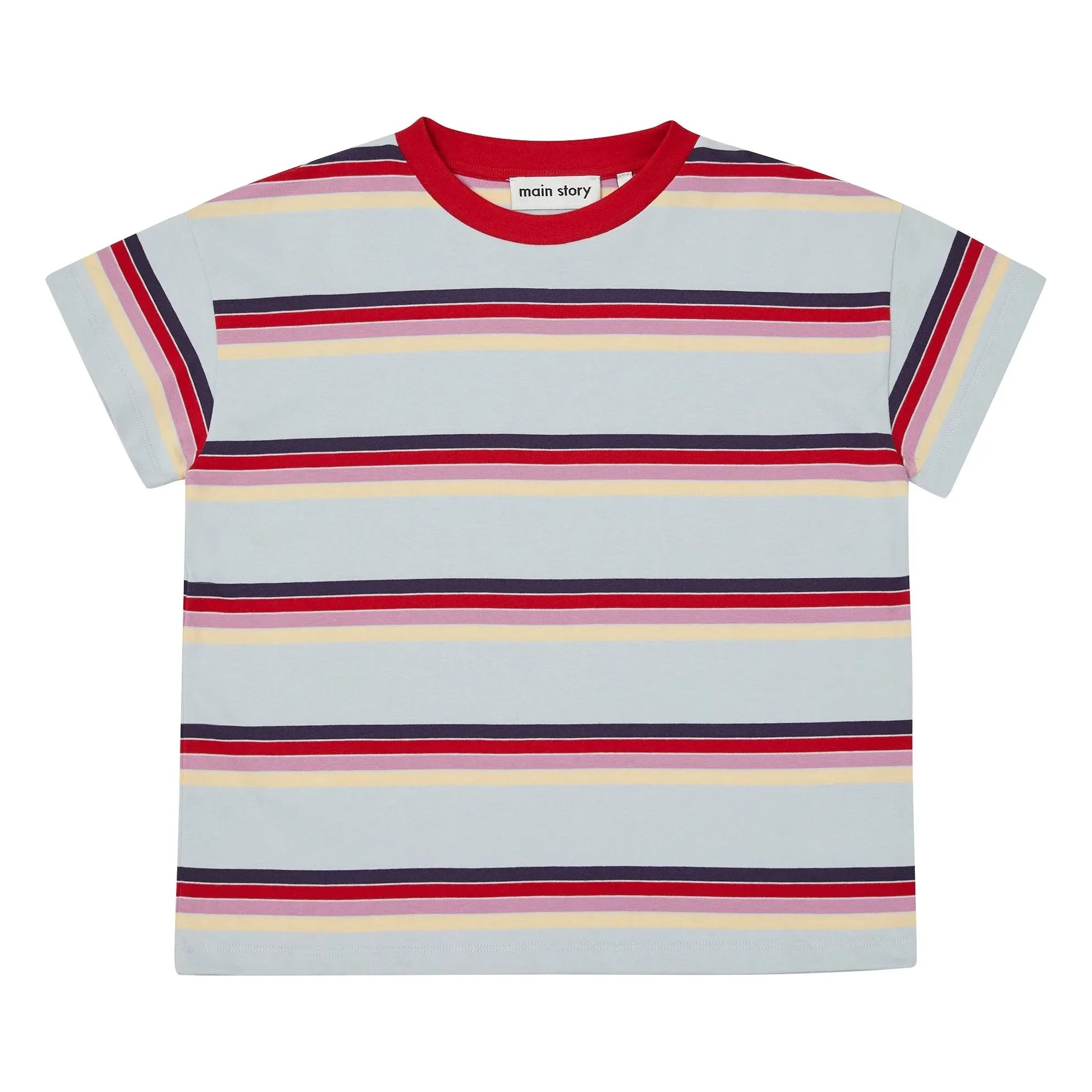 Main Story - Loose-fitting striped organic cotton T-shirt | Pale blue